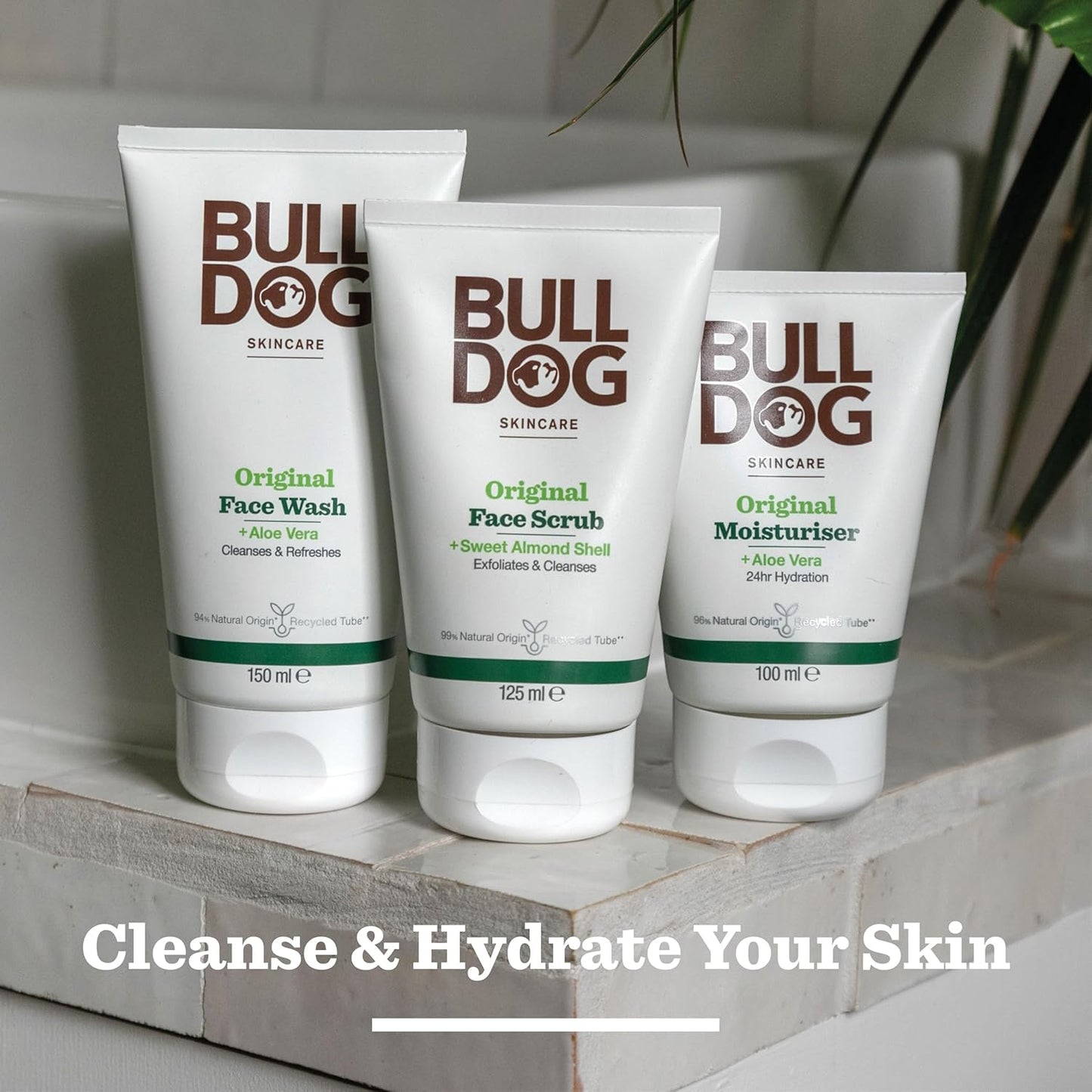 Bulldog Skincare Original Men'S Moisturiser, Non-Greasy Hydration, Fast Absorption Daily Moisturiser for Men 100Ml