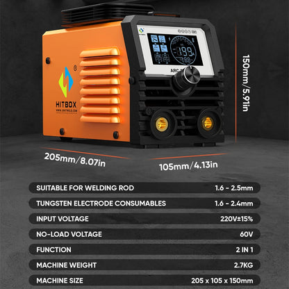 ARC200S Welding Machine 2 in 1 ARC MMA LIFT TIG MINI IGBT Inverter LED Digital Display Portable Home Welder 220V 10-200A