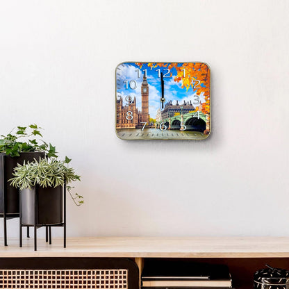 Rectangle Crystal Porcelain Painting Wall Clock ~5478