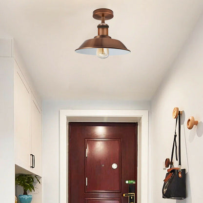 E27 Retro Semi-Flush Mount Ceiling Light – Copper Finish ~1927