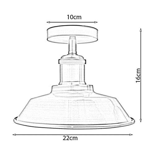 E27 Retro Semi-Flush Mount Ceiling Light – Copper Finish ~1927