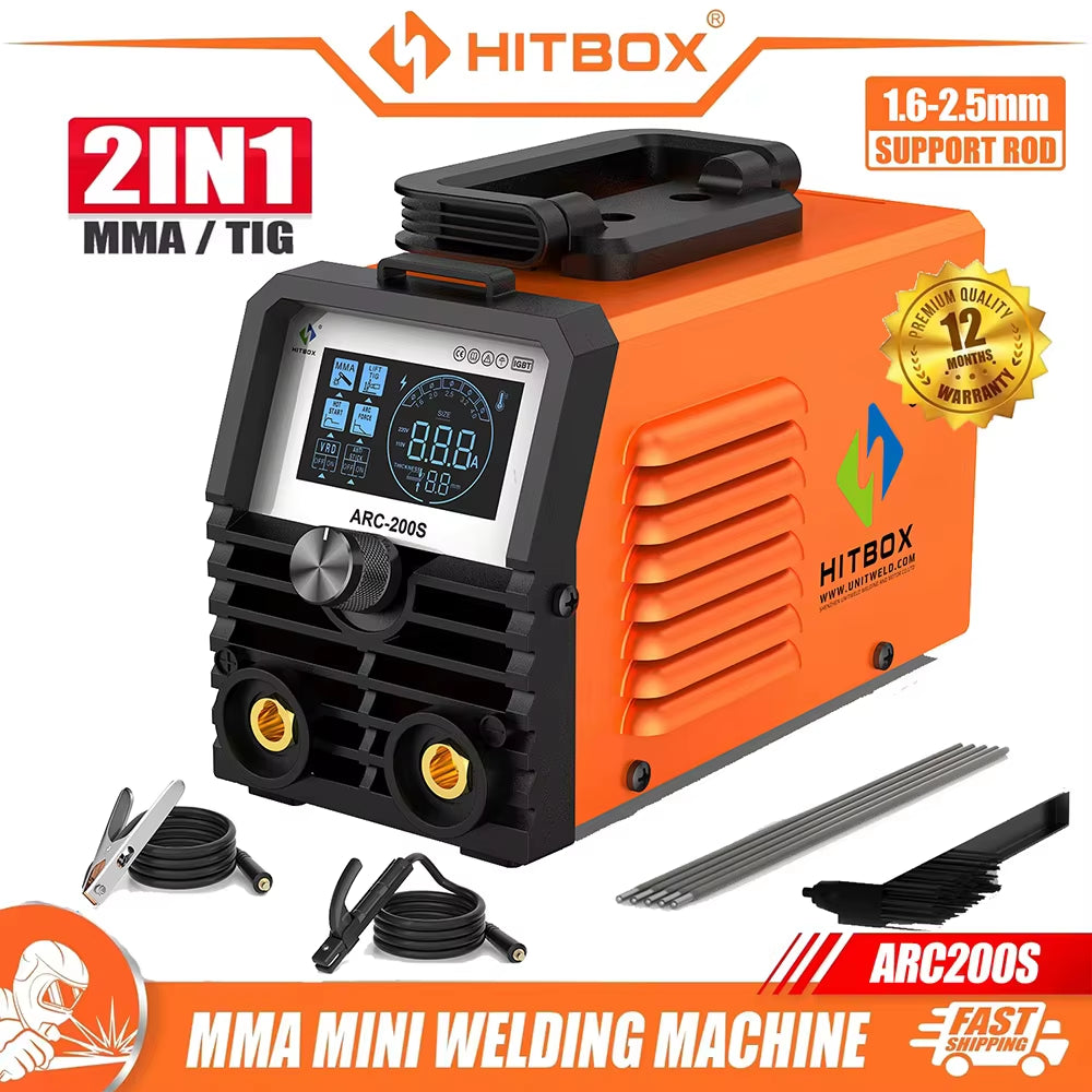 ARC200S Welding Machine 2 in 1 ARC MMA LIFT TIG MINI IGBT Inverter LED Digital Display Portable Home Welder 220V 10-200A