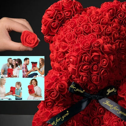 2026 Artificial Flower Eternal Rose Teddy Bear for 520 Mom Mother'S Day Birthday Valentine'S Day Anniversary Gifts & Decorations