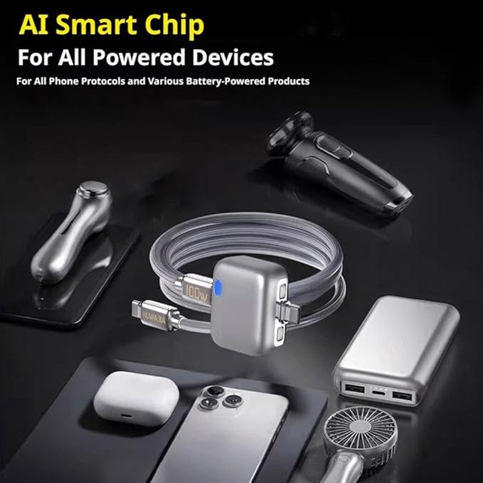 Smart Charger, Auto Disconnect Charging Cable Protector, Fast 140W Charger, LED Digital Display, Overcharge Protection Adapter for Phone Laptop Tablet USB Charging Cable