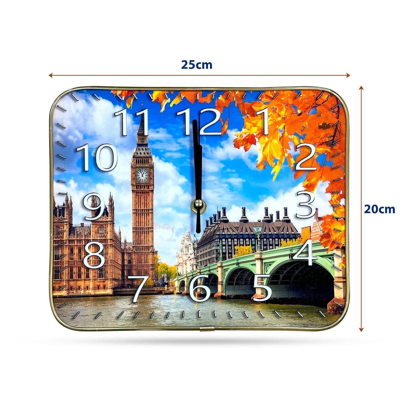 Rectangle Crystal Porcelain Painting Wall Clock ~5478
