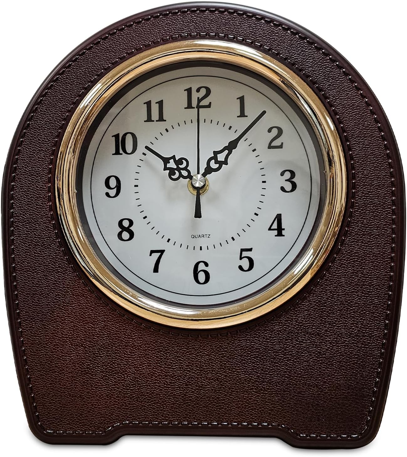 Indoor Small Mantel Clock Leather Living Room Desktop Table Clocks~5401