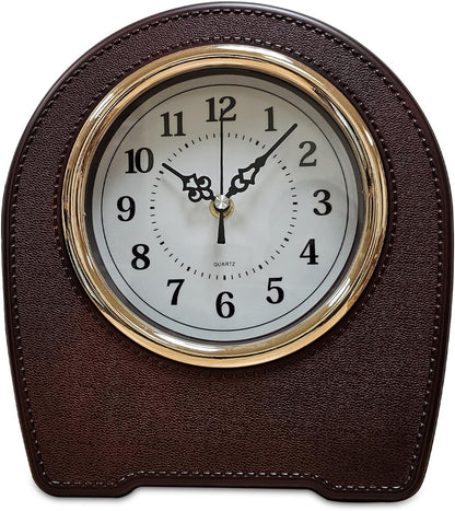 Indoor Small Mantel Clock Leather Living Room Desktop Table Clocks~5401