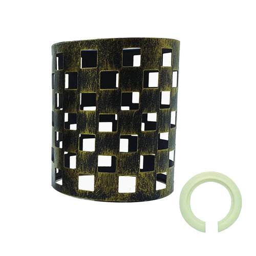 Brushed Brass Modern Industrial Drum Metal Wire Cage Ceiling Lampshade~2008
