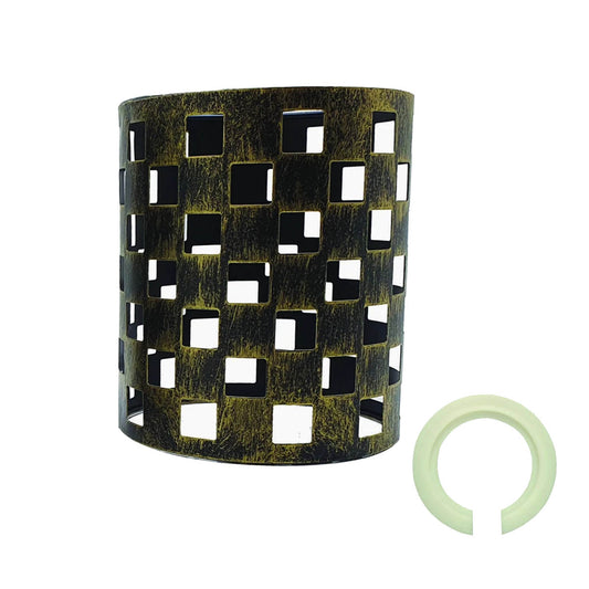 Brushed Brass Modern Industrial Drum Metal Wire Cage Ceiling Lampshade~2008