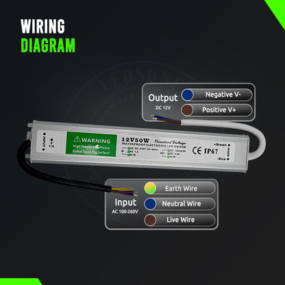 45W LED Driver 12V DC Transformer IP67~3357