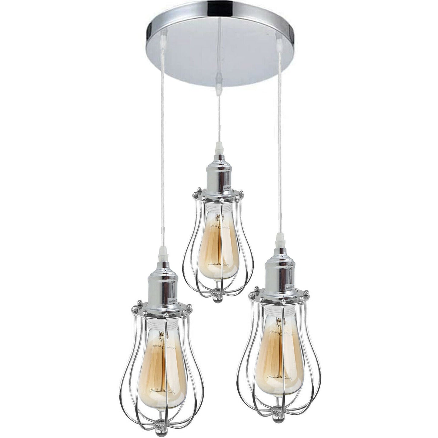 3 Head Modern Chrome Ceiling Pendant Light Fitting Pendant Hanging Chandelier~2073