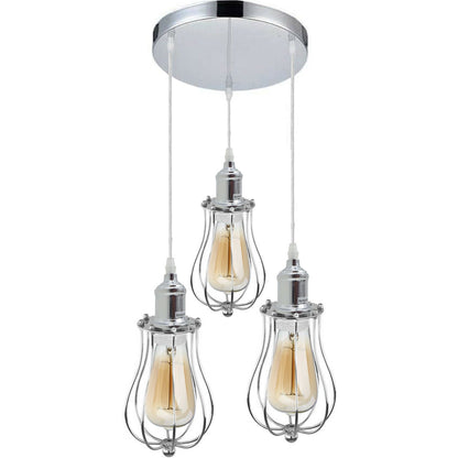 3 Head Modern Chrome Ceiling Pendant Light Fitting Pendant Hanging Chandelier~2073