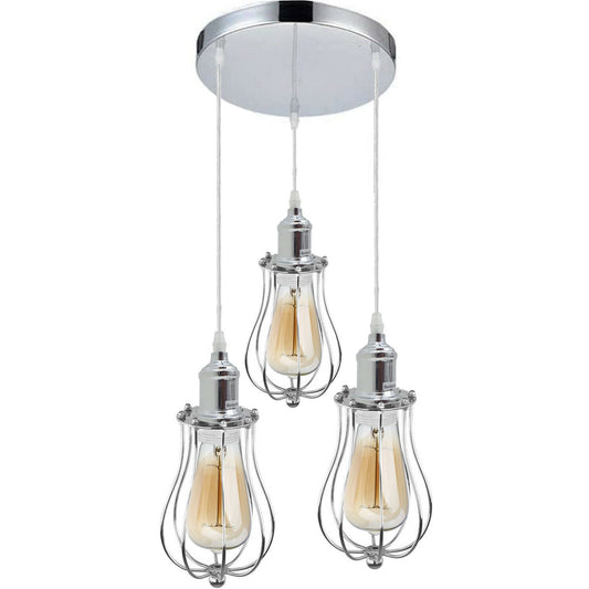 3 Head Modern Chrome Ceiling Pendant Light Fitting Pendant Hanging Chandelier~2073
