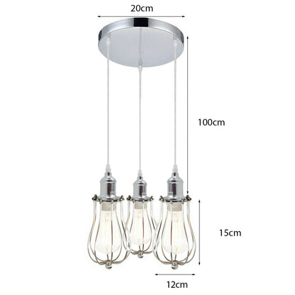 3 Head Modern Chrome Ceiling Pendant Light Fitting Pendant Hanging Chandelier~2073